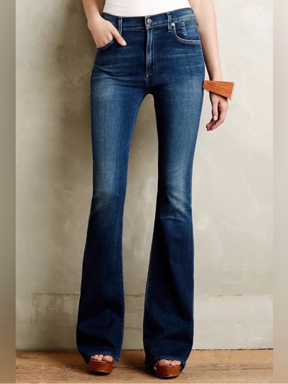 Citizens of Humanity x Anthropologie Fleetwood High Rise Flare Jeans sz 28 - Picture 2 of 11